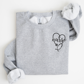 Nurse Left Chest Embroidered Sweatshirt | QUICK SHIP, Merch Girls - A Blissfully Beautiful Boutique