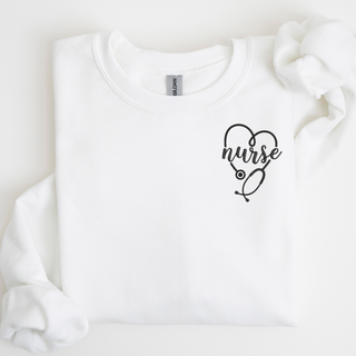 Nurse Left Chest Embroidered Sweatshirt | QUICK SHIP, Merch Girls - A Blissfully Beautiful Boutique