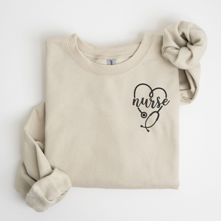 Nurse Left Chest Embroidered Sweatshirt | QUICK SHIP, Merch Girls - A Blissfully Beautiful Boutique