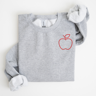 Apple Left Chest Embroidered Sweatshirt | QUICK SHIP, Merch Girls - A Blissfully Beautiful Boutique