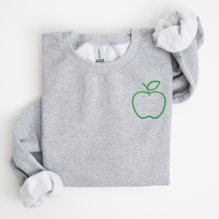 Apple Left Chest Embroidered Sweatshirt | QUICK SHIP, Merch Girls - A Blissfully Beautiful Boutique