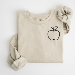 Apple Left Chest Embroidered Sweatshirt | QUICK SHIP, Merch Girls - A Blissfully Beautiful Boutique