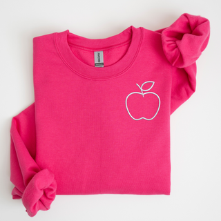 Apple Left Chest Embroidered Sweatshirt | QUICK SHIP, Merch Girls - A Blissfully Beautiful Boutique