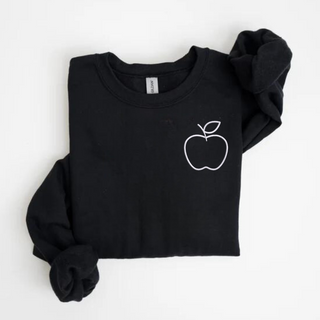 Apple Left Chest Embroidered Sweatshirt | QUICK SHIP, Merch Girls - A Blissfully Beautiful Boutique