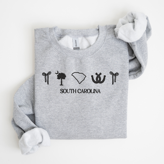South Carolina Embroidered Sweatshirt - QUICK SHIP, Merch Girls - A Blissfully Beautiful Boutique