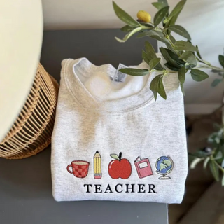 Teacher Icon Embroidered Short Sleeve Tee, Merch Girls - A Blissfully Beautiful Boutique