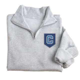 C Embroidered Quarter Zip Fleece Sweatshirt, Merch Girls - A Blissfully Beautiful Boutique