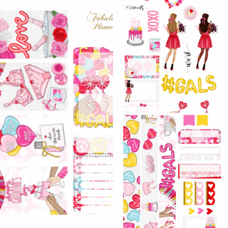3 Sheets Galentines Day Stickers, The Fabulous Planner - A Blissfully Beautiful Boutique