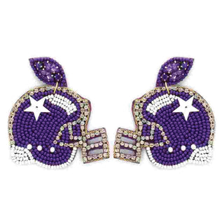 Purple Touchdown Earrings