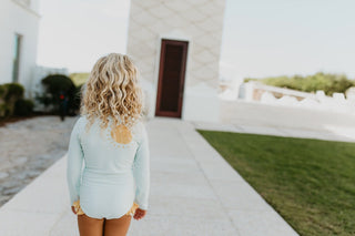Mia Rainbow Zip Rash Guard Swimsuit