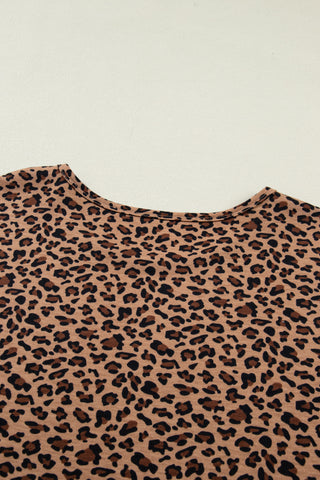 Brown Plus Size Leopard Loose Top Pleated Pants Set, Dear-Lover Dropshipping - A Blissfully Beautiful Boutique