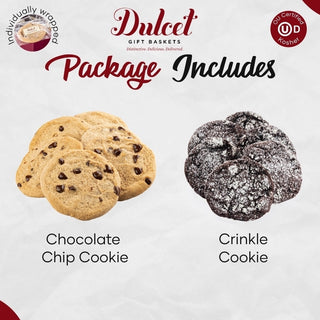 Favorite Chocolate Chips and Chocolate Crinkle Cookie Gift Box, Dulcet Gift Baskets - A Blissfully Beautiful Boutique