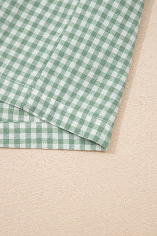 Green Contrast Trim Plaid Print Plus Size Shorts, Dear-Lover Dropshipping - A Blissfully Beautiful Boutique