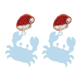 Light Blue Acrylic Crab Earrings