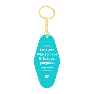 Teal & White Acrylic Do it on Purpose Keychain