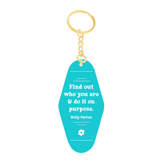 Teal & White Acrylic Do it on Purpose Keychain