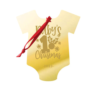 Gold Mirror Acrylic Baby's First Christmas Ornament