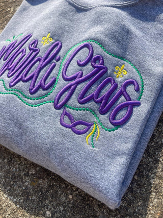 Mardi Gras 3D Puff Embroidered Shirt, Merch Girls - A Blissfully Beautiful Boutique