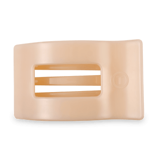 Almond Beige Large Flat Rectangle Hair Clip, TELETIES - A Blissfully Beautiful Boutique