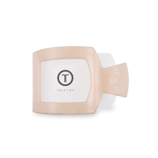 Almond Beige Small Flat Square Hair Clip, TELETIES - A Blissfully Beautiful Boutique