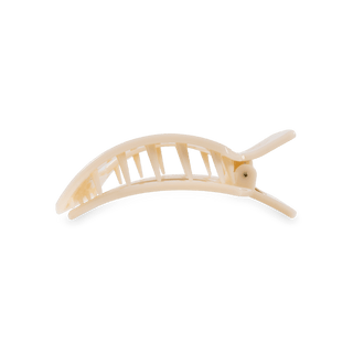 Almond Beige Small Flat Square Hair Clip, TELETIES - A Blissfully Beautiful Boutique