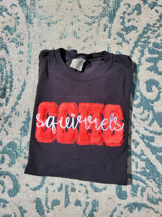 Custom Mascot Faux Chenille Applique Embroidered Unisex Short Sleeve/Sweatshirt, Merch Girls - A Blissfully Beautiful Boutique