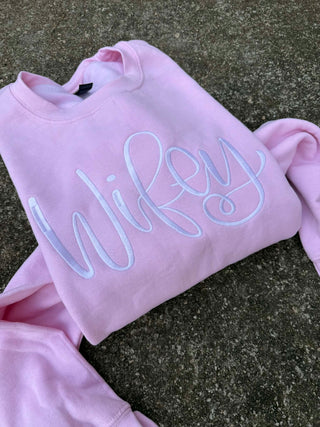 Wifey Embroidered Sweatshirt, Merch Girls - A Blissfully Beautiful Boutique