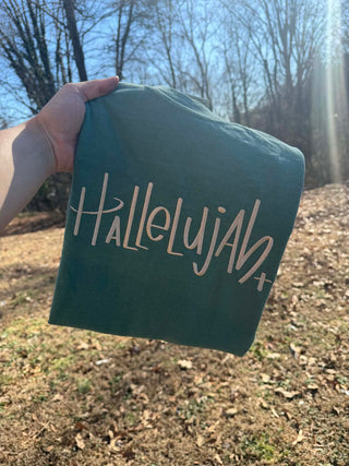 Hallelujah Embroidered Comfort Color T-Shirt, Merch Girls - A Blissfully Beautiful Boutique