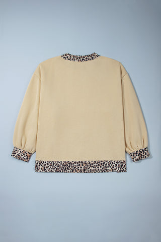 Coffee Plus Size Polka Dot Trim Mock Neck BLESS Graphic Sweatshirt