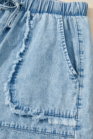 Myosotis Frayed Edge Casual Denim Shorts, Dear-Lover Dropshipping - A Blissfully Beautiful Boutique