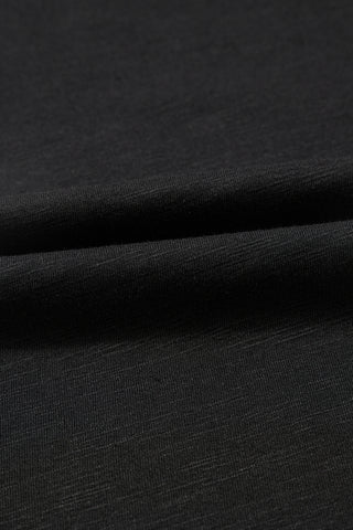 Black Layered Ruffle Short Sleeve Round Neck Top