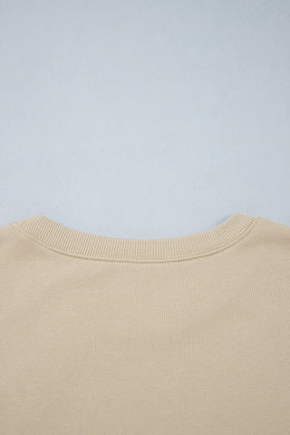 Green Polka Dot Patchwork Sleeve Crew Neck Loose Pullover Sweatshirt