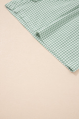 Green Contrast Trim Plaid Print Plus Size Shorts, Dear-Lover Dropshipping - A Blissfully Beautiful Boutique