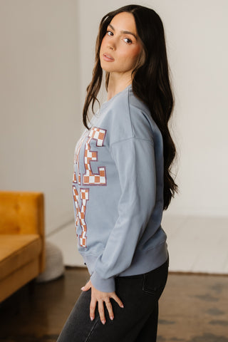Sleet GAME DAY Checkered Letter Graphic Oversize Sweatshirt, Dear-Lover Dropshipping - A Blissfully Beautiful Boutique