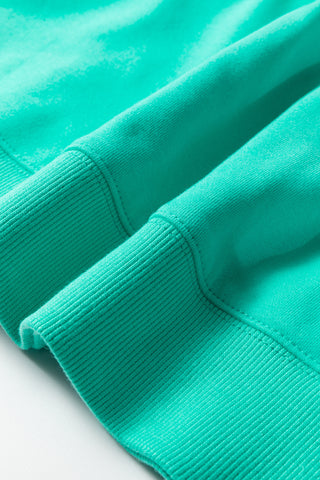 Sea Green Oversize Blessed Embroidered Mock Neck Sweatshirt