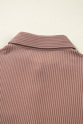 Dark Khaki Leopard Patched Twisted Ribbed Western Casual Shacket