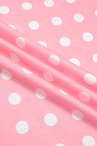 Pink Polka Dot Oversized Top Drawstring Short Set