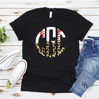 Baseball Leopard Monogram Graphic Tee, Merch Girls - A Blissfully Beautiful Boutique