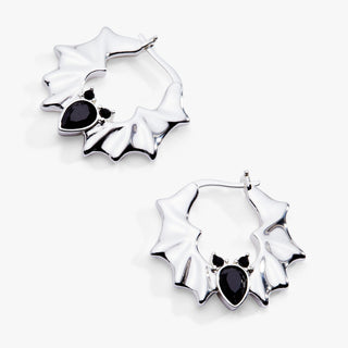 Crystal Bat Hoop Earrings