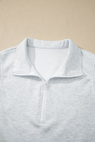 Light Grey Solid Color Sleeveless Zipper Tank and Skort Set