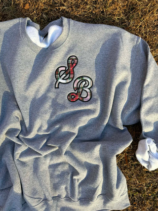 Sporty Script Monogram Applique Embroidered Sweatshirt, Merch Girls - A Blissfully Beautiful Boutique