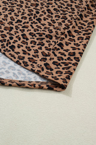 Brown Plus Size Leopard Loose Top Pleated Pants Set, Dear-Lover Dropshipping - A Blissfully Beautiful Boutique