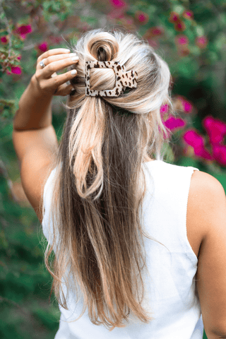 Blonde Tortoise Large Flat Square Hair Clip, TELETIES - A Blissfully Beautiful Boutique