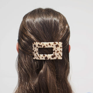 Blonde Tortoise Small Flat Rectangle Hair Clip, TELETIES - A Blissfully Beautiful Boutique