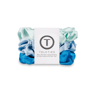 Blue My Mind Large Silk Scrunchies, TELETIES - A Blissfully Beautiful Boutique