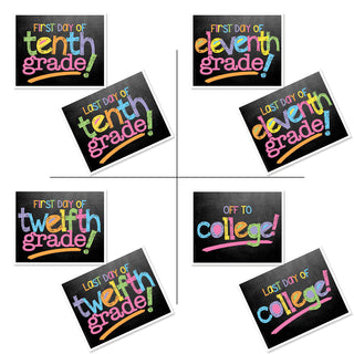 First & Last Day of School Signs + BONUS App Membership | Photo Prop Deck | 17 Grades | (4) Styles