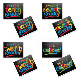 First & Last Day of School Signs + BONUS App Membership | Photo Prop Deck | 17 Grades | (4) Styles