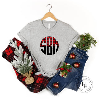Buffalo Plaid Monogram Graphic Tee, Merch Girls - A Blissfully Beautiful Boutique
