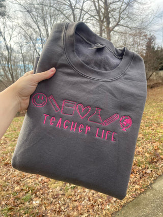 Teacher Life Embroidered Shirt | QUICK SHIP, Merch Girls - A Blissfully Beautiful Boutique