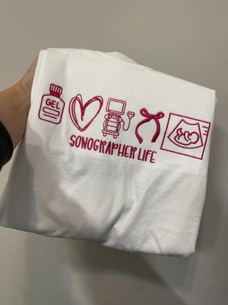 Sonographer Life Embroidered Sweatshirt - QUICK SHIP, Merch Girls - A Blissfully Beautiful Boutique